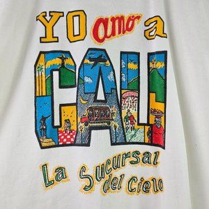 Vintage 80's Yo Amo A Cali "La Sucursal Del Cielo", I Love Cali T-Shirt, Sz L